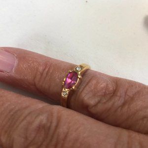 1984 AVON Simulated Pink Diamond Ring - Size 5 -New in Box